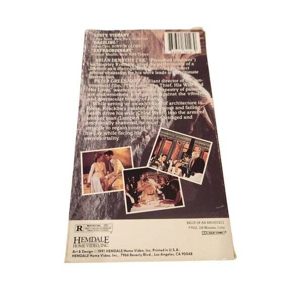 The Belly Of An Architect VHS Used VCR Video Tape Movie Brian Dennehy - Picture 2 of 4